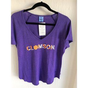 NWT Clemson, Venley Tee Shirt, Size M, Vee Neck.  Soft And Comfy.